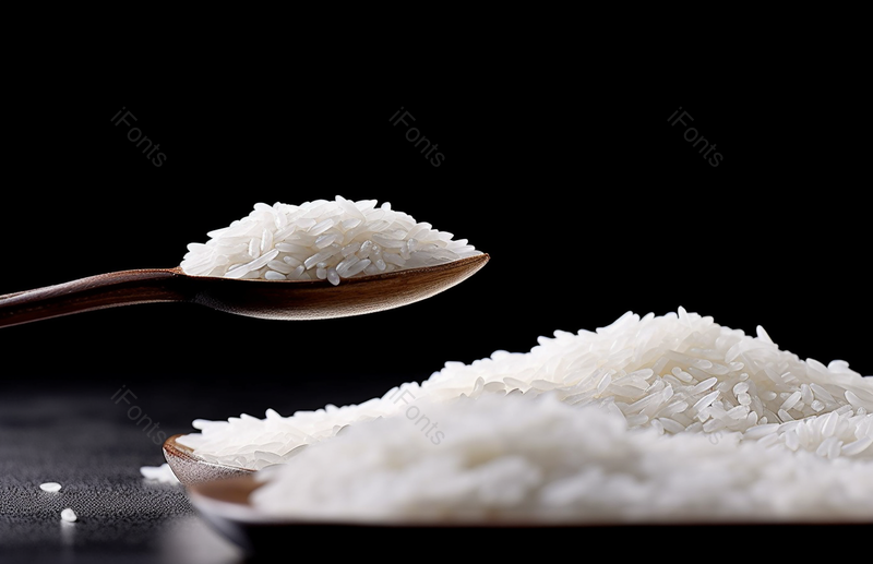 黑色背景大米盘子特写镜头摄影图,高清,摄影图,摄影图片,图片大全,摄影图免费下载